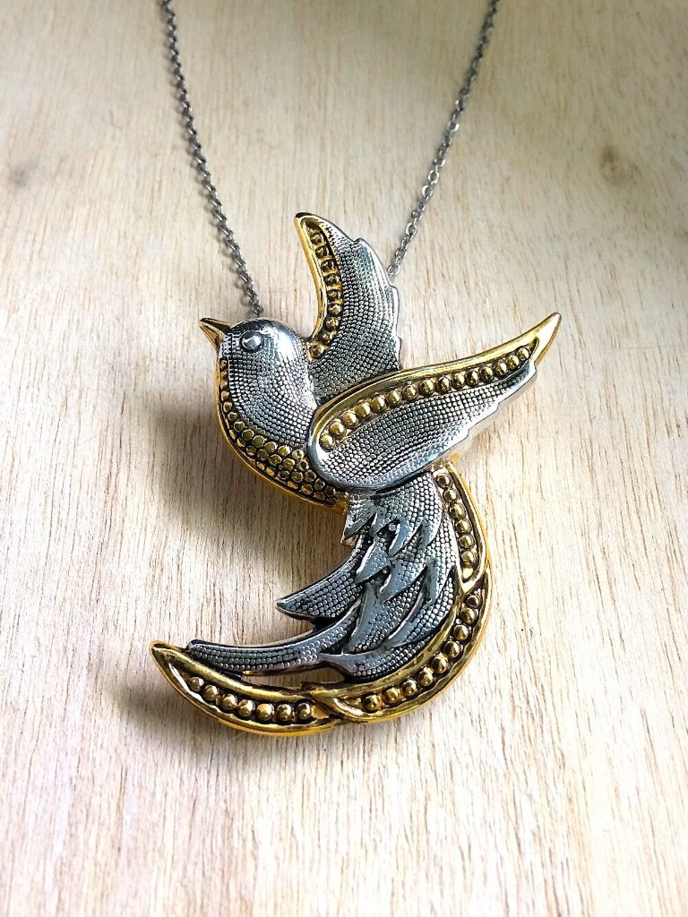 New Bird Brooch Pin and Pendant Necklace NOS